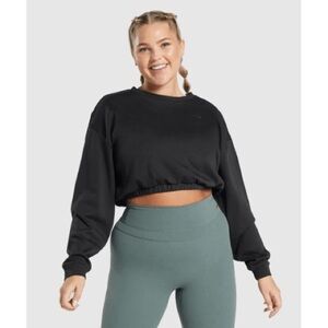 Gymshark Black Cropped Hoodie